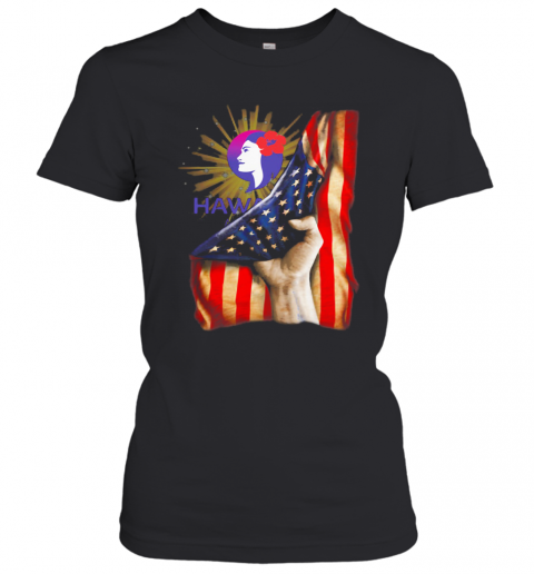Hawaiian Airlines Logo American Flag Independence Day T-Shirt Classic Women's T-shirt