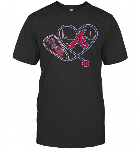 Heartbeat Nurse Love Atlanta Braves T-Shirt