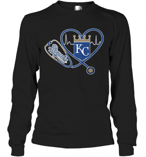 Heartbeat Nurse Love Kansas City Royals T-Shirt Long Sleeved T-shirt 