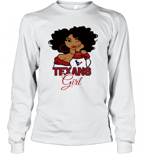 Houston Texans Football Black Girl T-Shirt Long Sleeved T-shirt 