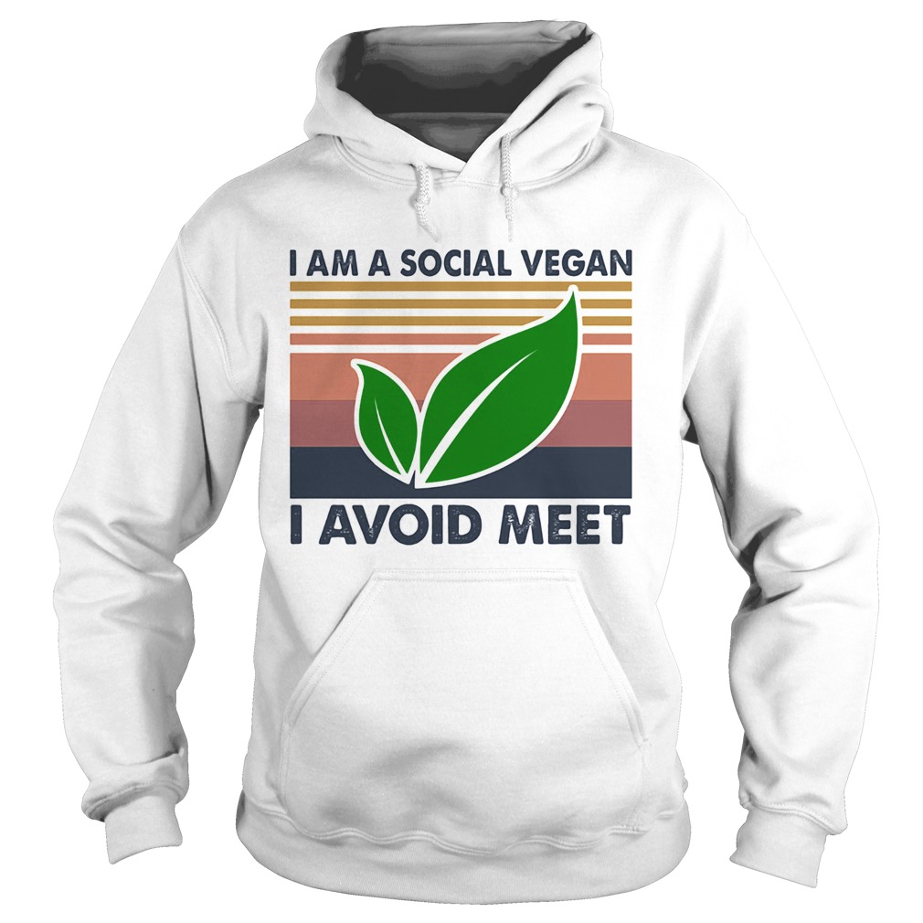 I am a social vegan I avoid meet vintage Hoodie