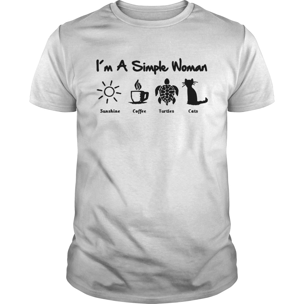 Im A Simple Woman Sunshine Coffee Turtles Cats shirt