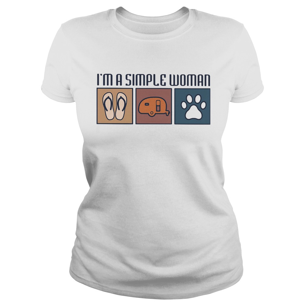 Im a simple woman flip flop camping paw dog Classic Ladies