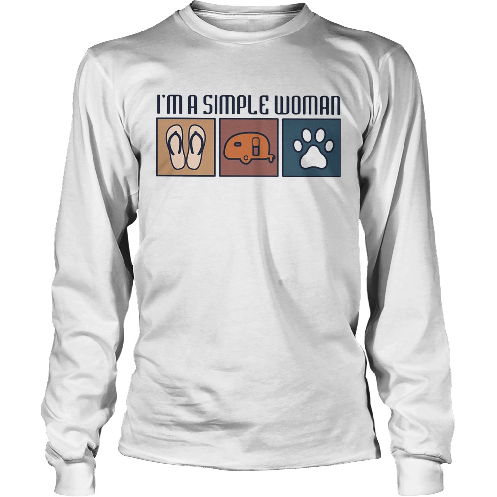Im a simple woman flip flop camping paw dog Long Sleeve