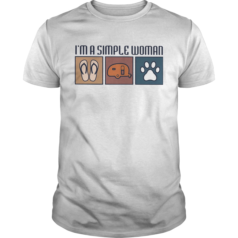 Im a simple woman flip flop camping paw dog Unisex