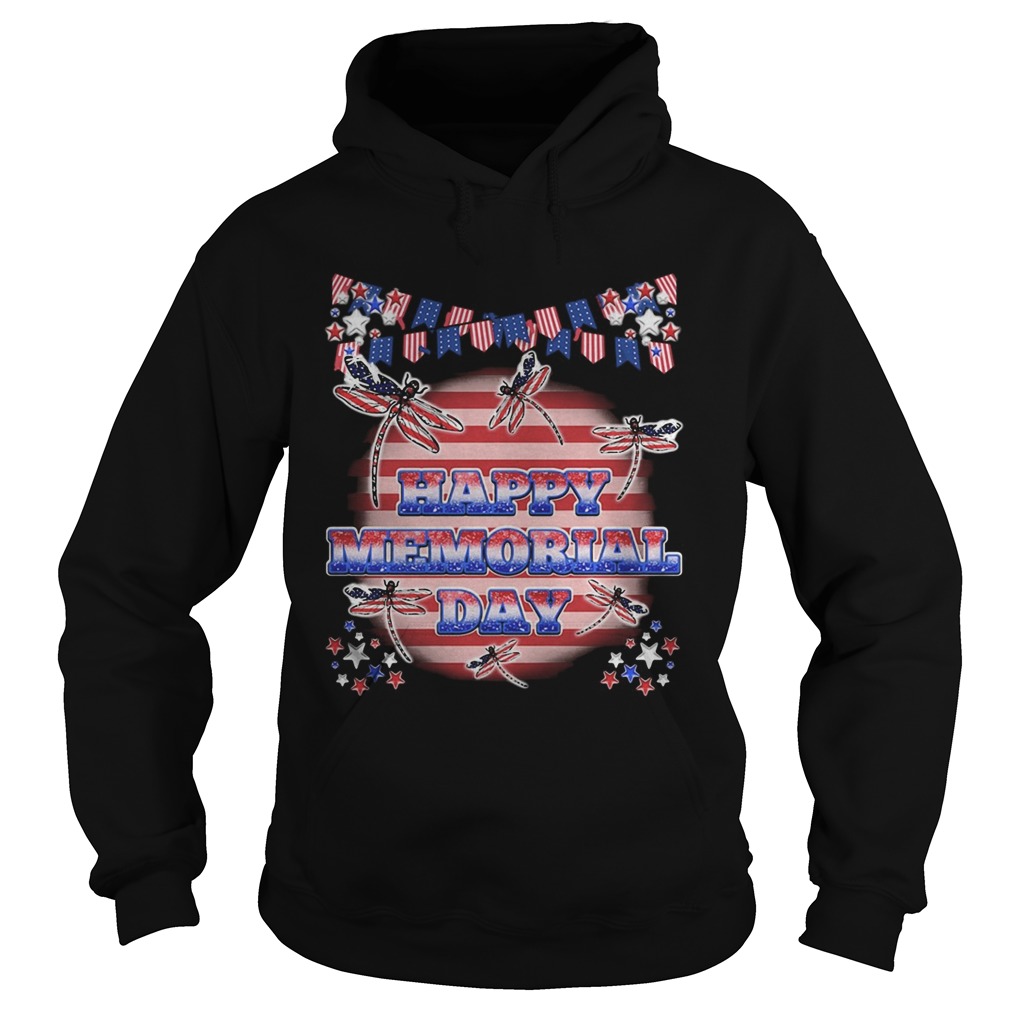 Independence Day Dragonflys Happy Memorial Day Hoodie