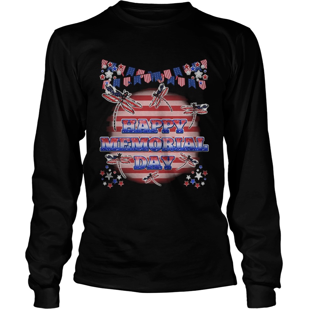 Independence Day Dragonflys Happy Memorial Day Long Sleeve