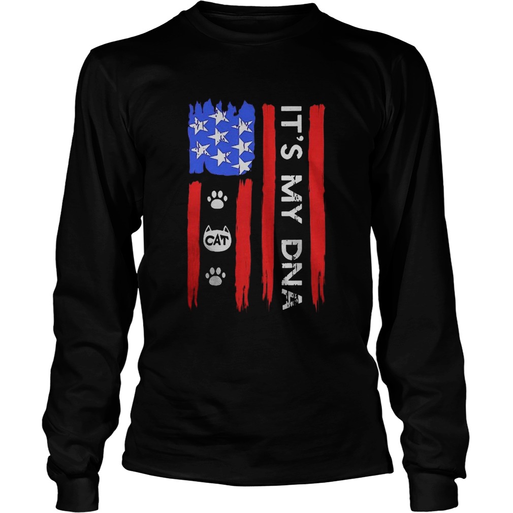 Independence Day Its My DNA Cat Paw Long Sleeve
