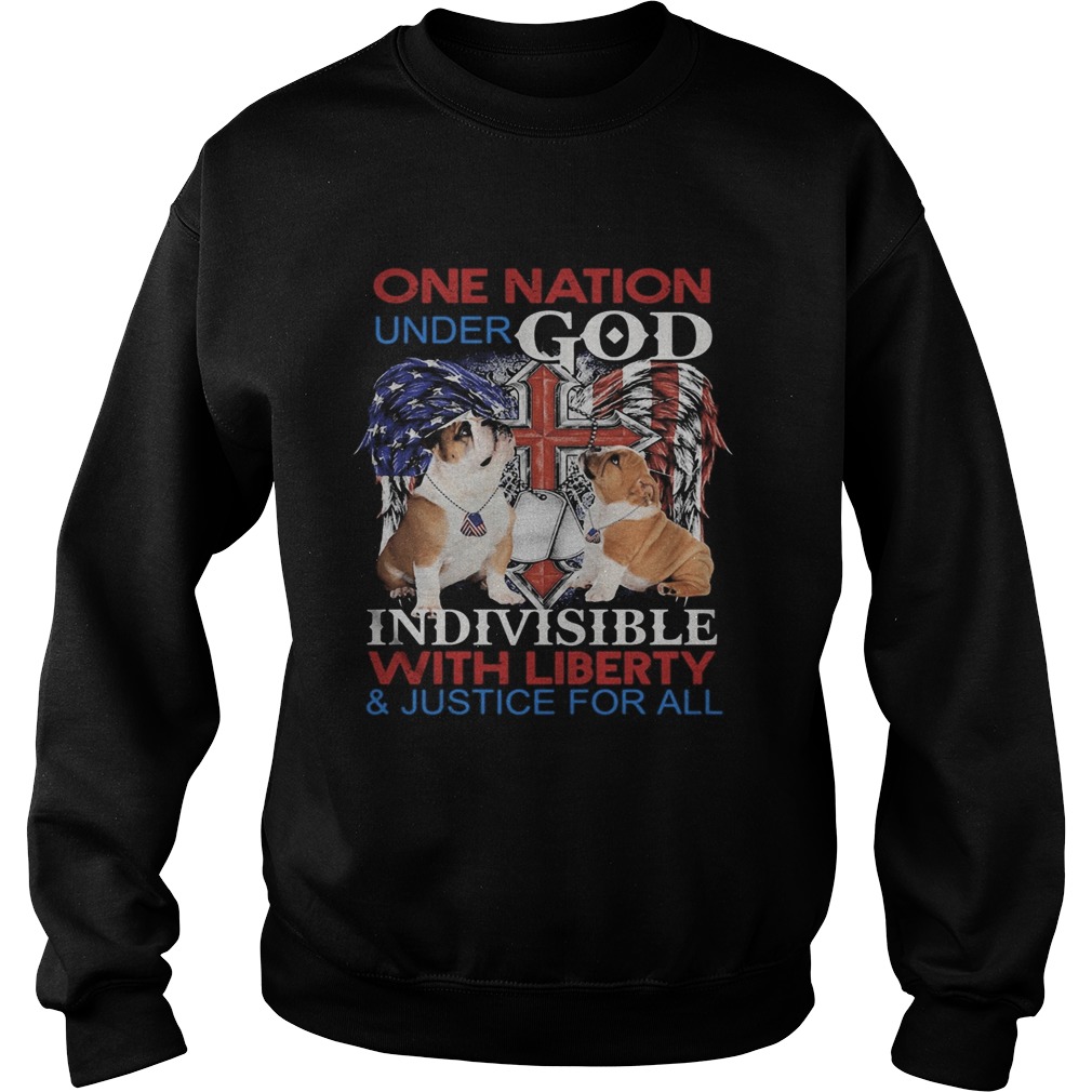 Independence Day bulldog veteran one nation under god indivisible with liberty and justice for all Sweatshirt