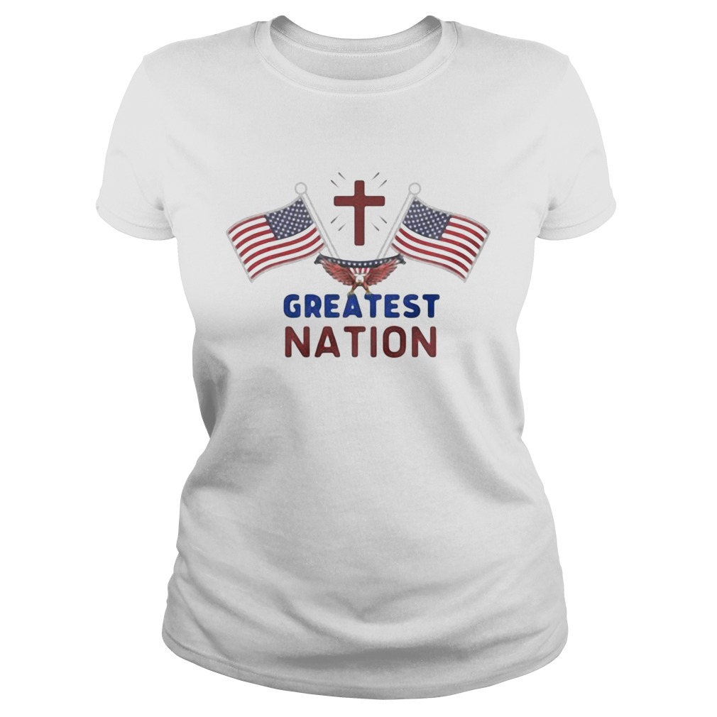 Independence Day eagle greatest nation flag america Classic Ladies