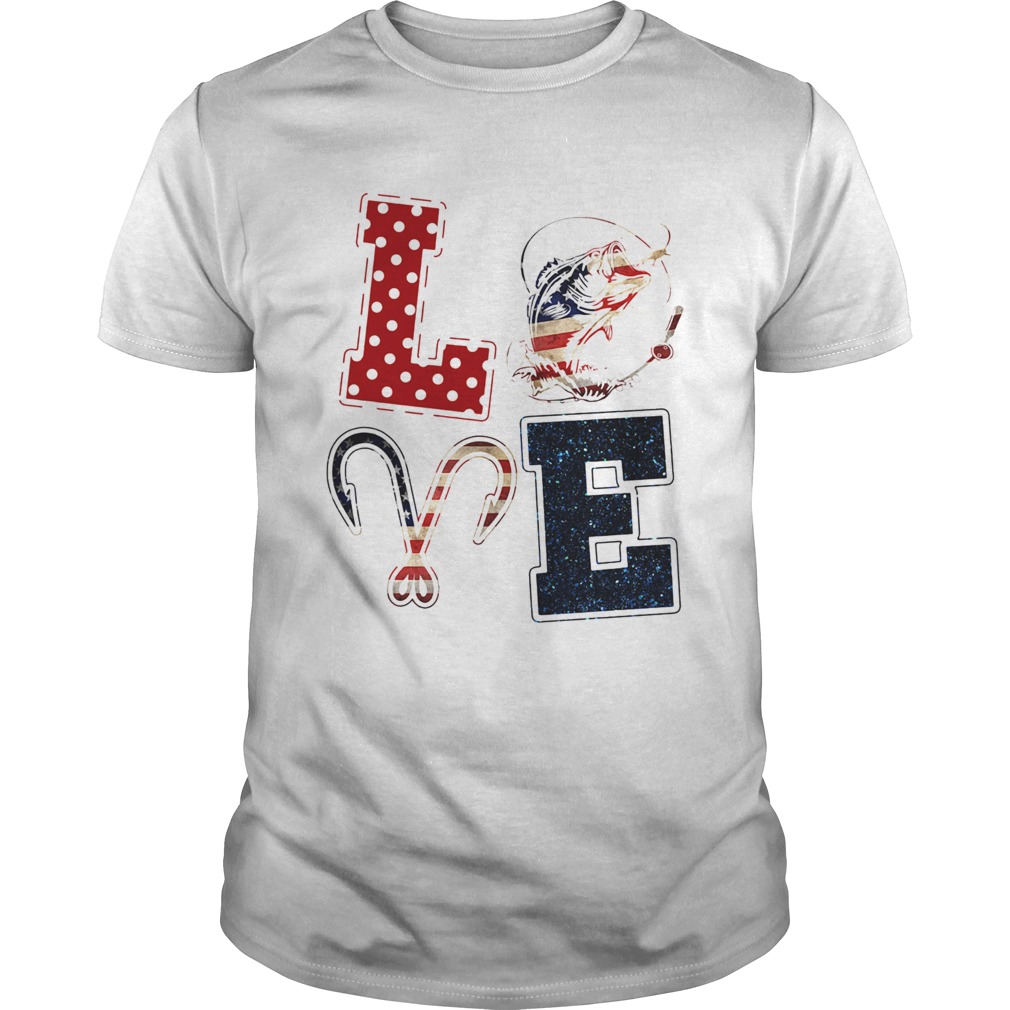 Independence Day love fishing shirt