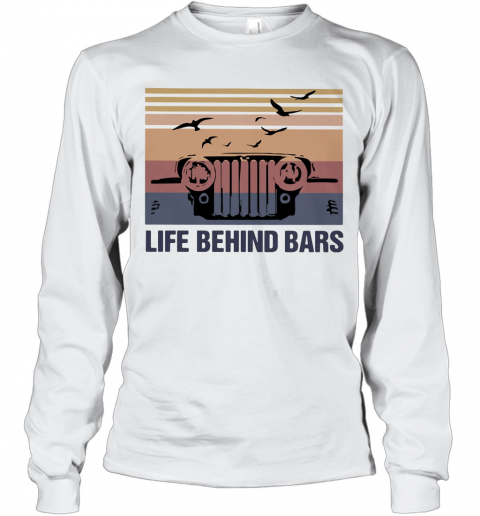 Jeep Life Behind Bars Birds Vintage T-Shirt Long Sleeved T-shirt 