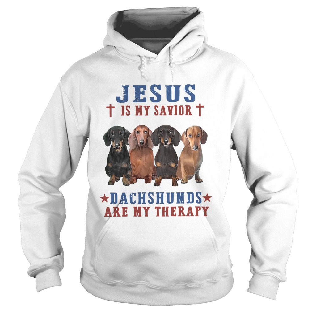 Jesus Is My Savior Dachshunds Are My Therapy Hoodie