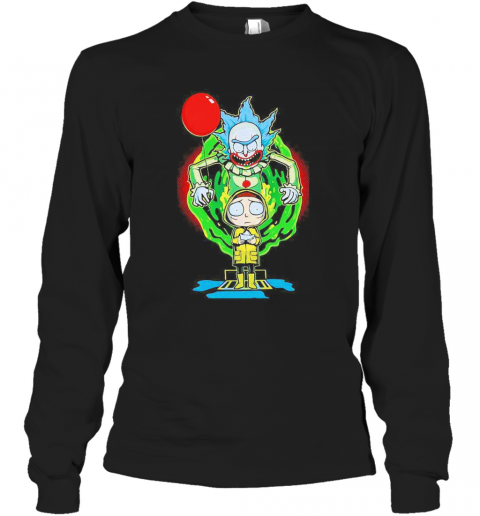 Joker Rick And Morty Georgia Pennywise Holding Balloon T-Shirt Long Sleeved T-shirt 