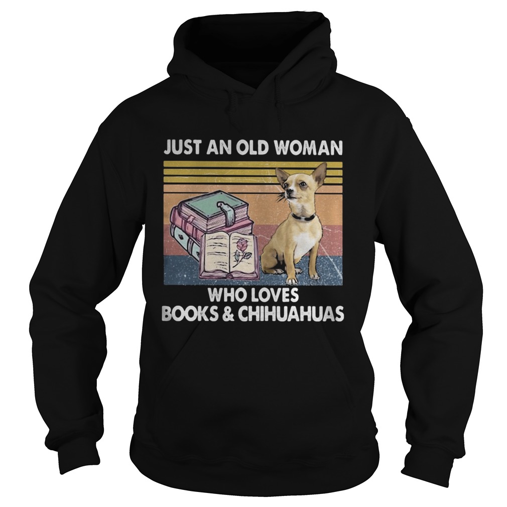 Just an old woman who loves books and chihuahua vintage Hoodie
