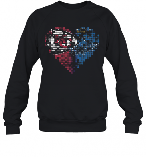 Kansas City Chiefs And Kansas City Royals Heart Puzzle T-Shirt Unisex Sweatshirt