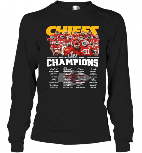 Kansas City Chiefs Super Bowl Champions Signatures T-Shirt Long Sleeved T-shirt 