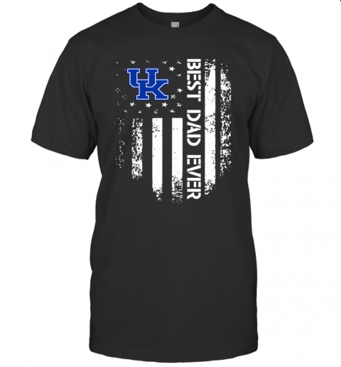 Kentucky Wildcats Best Dad Ever America Flag T-Shirt