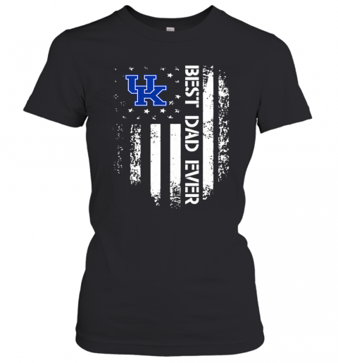 Kentucky Wildcats Best Dad Ever America Flag T-Shirt Classic Women's T-shirt