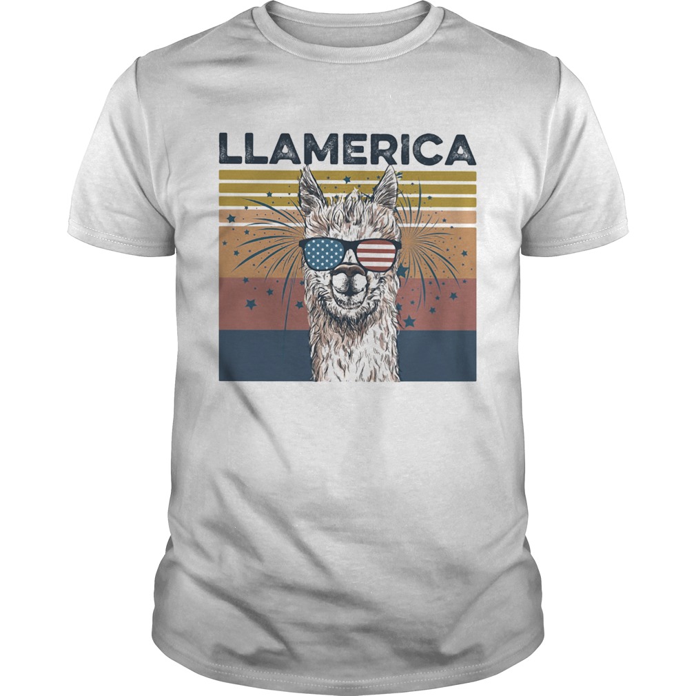 Llamerica American flag veteran Independence Day vintage shirt