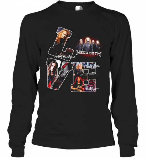 Love Megadeth American Heavy Metal Band Signature T-Shirt Long Sleeved T-shirt 