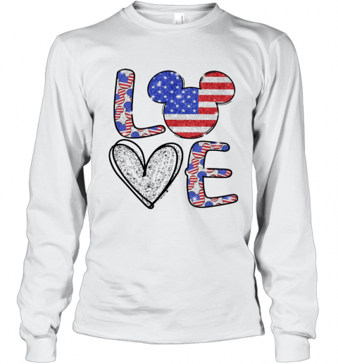 Love Mickey Mouse Independence T-Shirt Long Sleeved T-shirt 