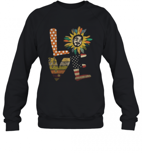 Love Sunflower Post Malone Mom Life American Flag Vintage T-Shirt Unisex Sweatshirt