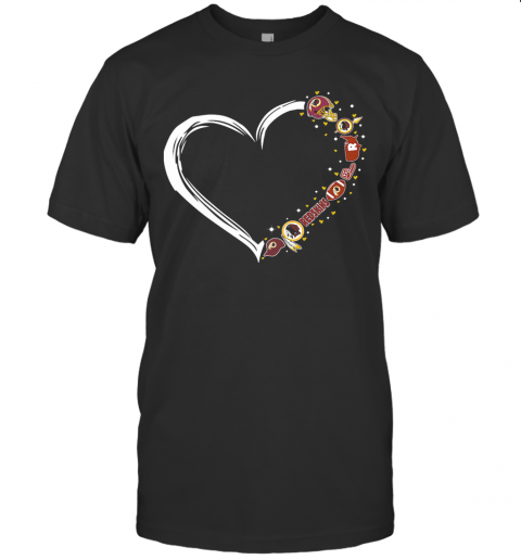 Love Washington Redskins Football Team Heart T-Shirt
