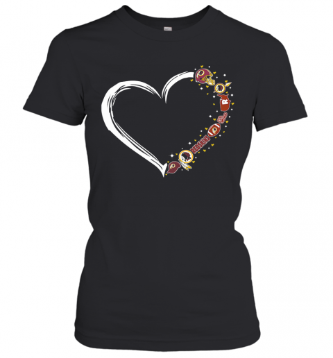 Love Washington Redskins Football Team Heart T-Shirt Classic Women's T-shirt