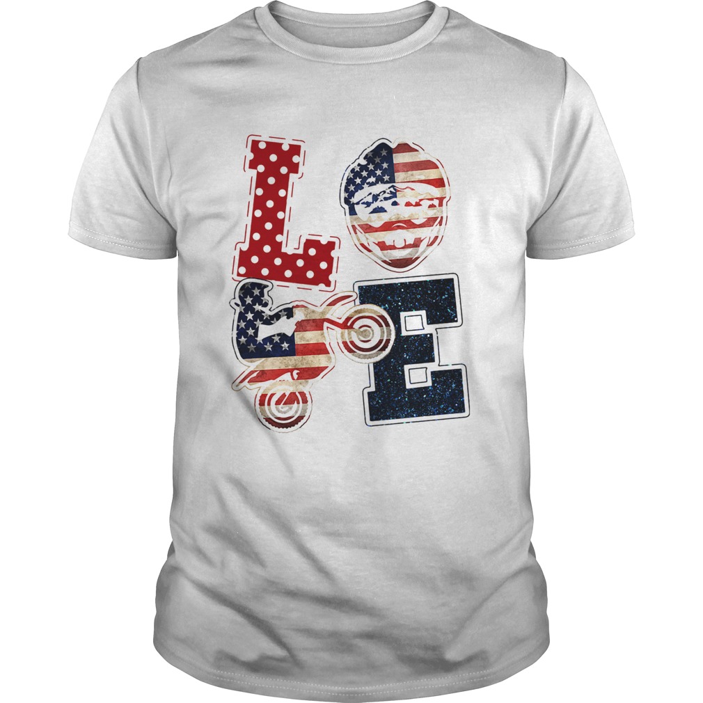 Love motocross American flag veteran Independence Day shirt