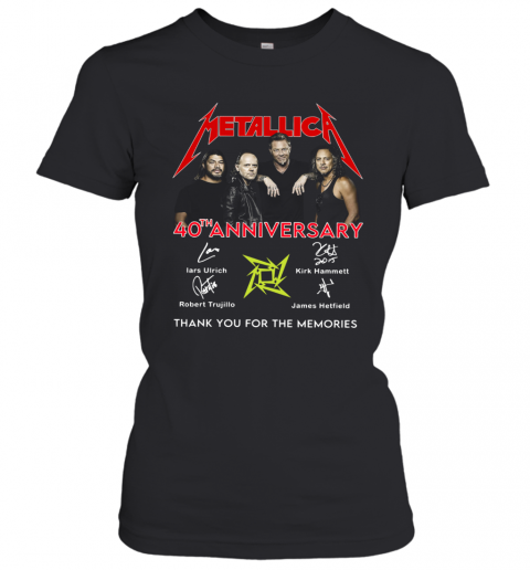 Metallica 40Th Anniversary Thank You For The Memories Signatures T-Shirt Classic Women's T-shirt