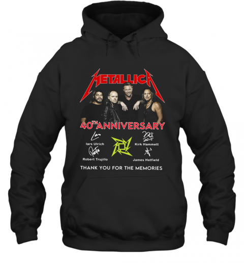 Metallica 40Th Anniversary Thank You For The Memories Signatures T-Shirt Unisex Hoodie
