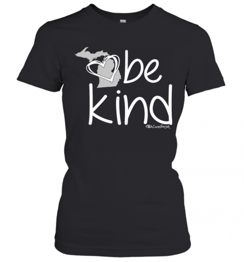 Michigan Be Kind Women'S Varsity Fleece Heart T-Shirt Classic Women's T-shirt