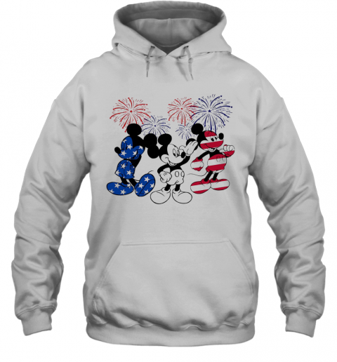 Mickey Mouse American Flag Firework Independence Day T-Shirt Unisex Hoodie