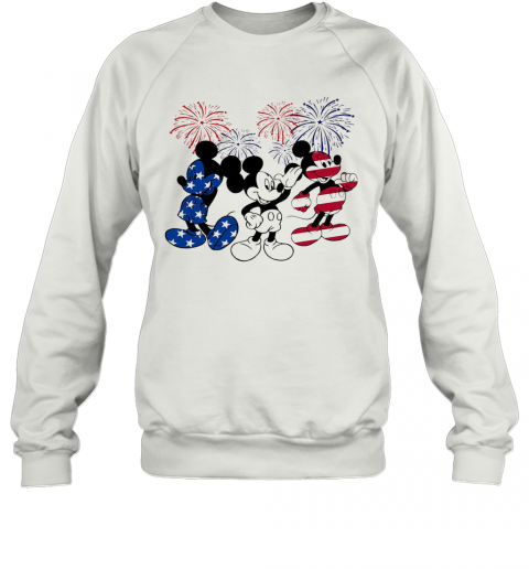 Mickey Mouse American Flag Firework Independence Day T-Shirt Unisex Sweatshirt