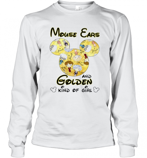 Mickey Mouse Cars And Golden And Kind Of Girl T-Shirt Long Sleeved T-shirt 