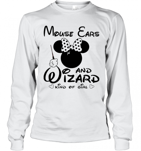 Minnie Mouse Ears And Wizard Kind Of Girl T-Shirt Long Sleeved T-shirt 