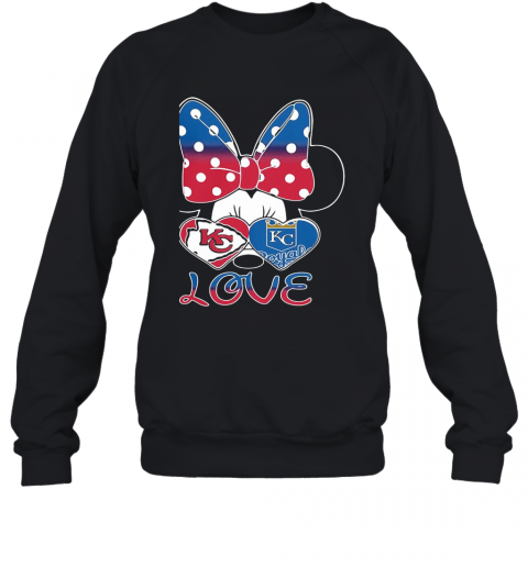 Minnie Mouse Kansas City Chiefs And Kansas City Royals Love T-Shirt Unisex Sweatshirt