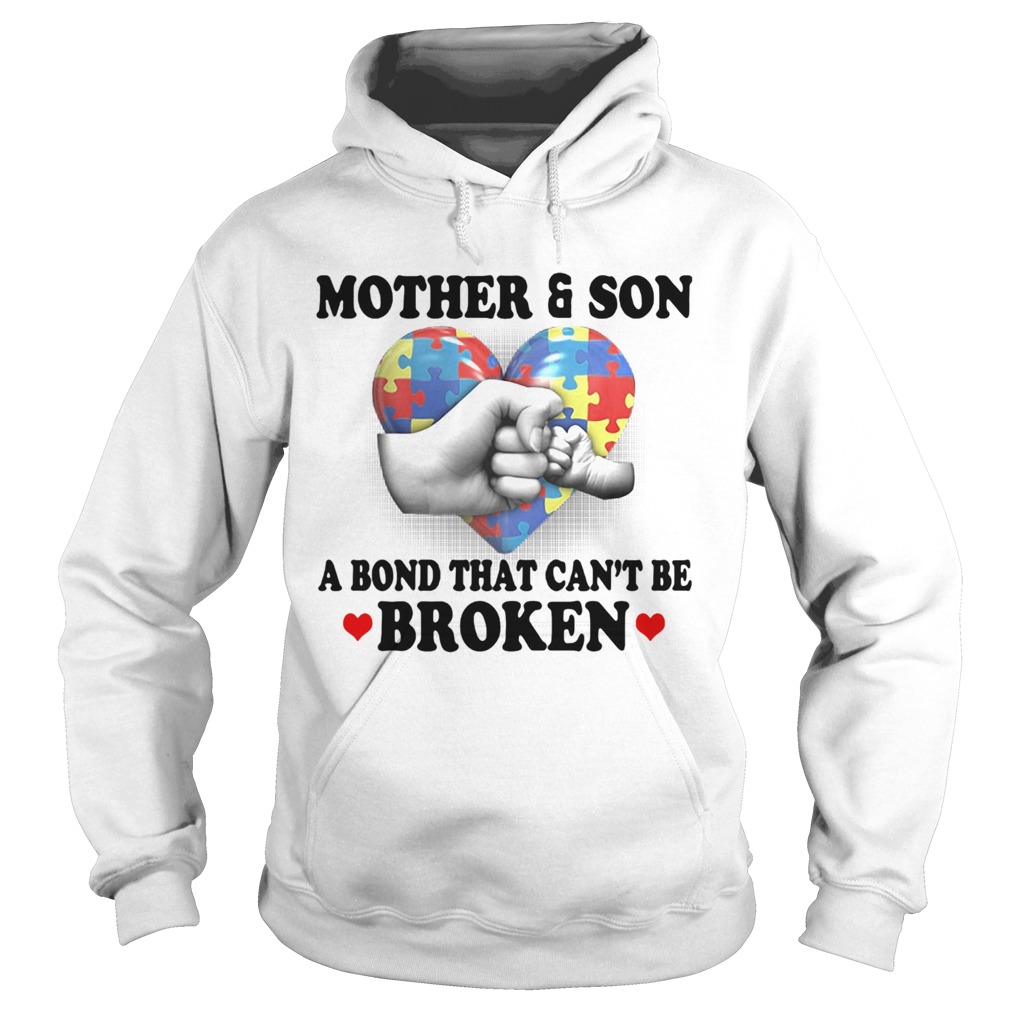 Mother and son a bond that cant be broken heart autism awareness Hoodie