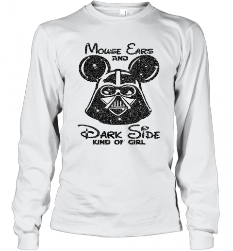Mouse Ears And Dark Side Kindgirl Diamond T-Shirt Long Sleeved T-shirt 