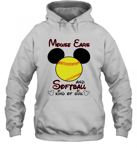 Mouse Ears And Softball Kind Of Girl T-Shirt Unisex Hoodie