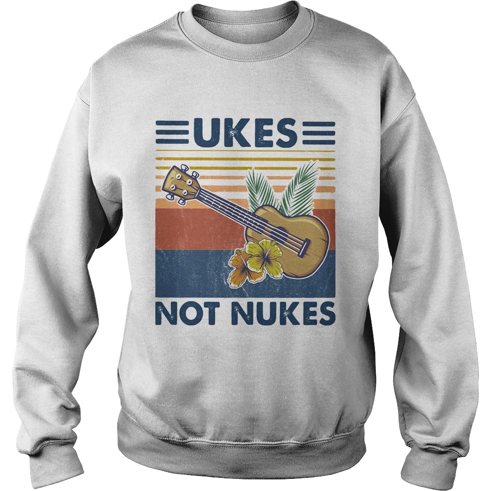 Music ukes not nukes flowers vintage Sweatshirt