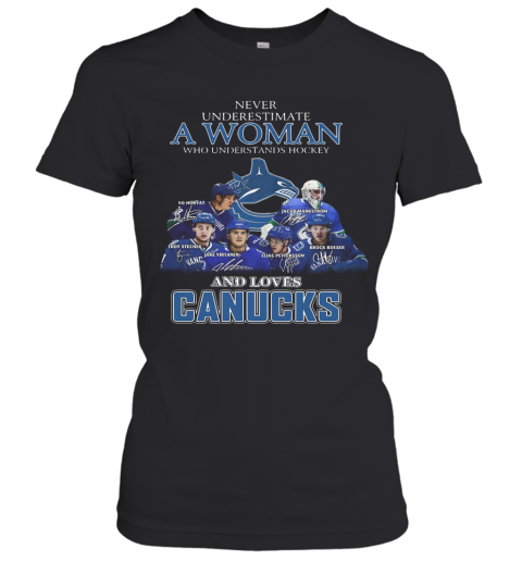 Never Underestimate A Woman Who Understands Hockey And Loves Canucks T-Shirt Classic Women's T-shirt