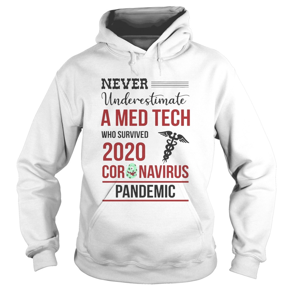 Never underestimate a med tech who survived 2020 coronavirus pandemic Hoodie