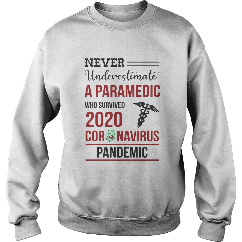 Never underestimate a paramedic who survived 2020 coronavirus pandemic Sweatshirt