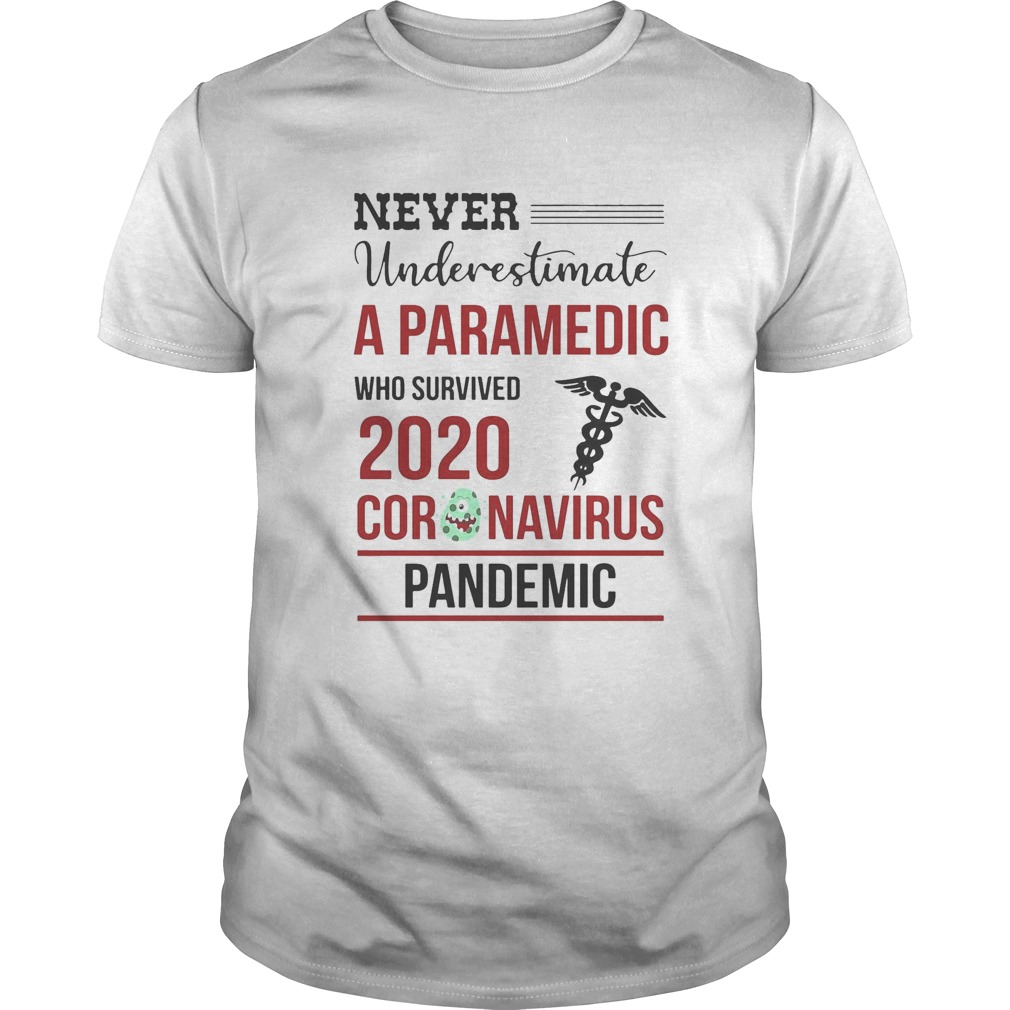Never underestimate a paramedic who survived 2020 coronavirus pandemic shirt