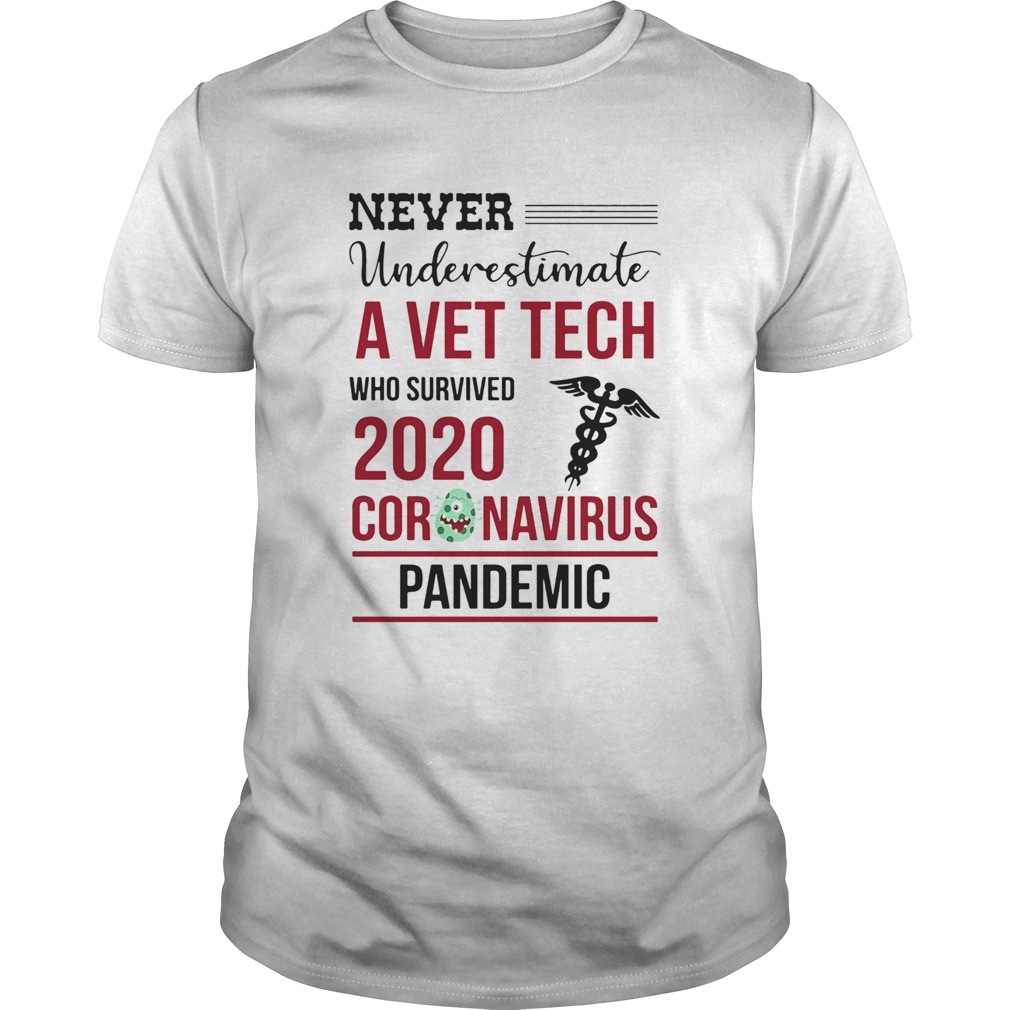 Never underestimate a vet tech assistant who survived 2020 coronavirus pandemic shirt