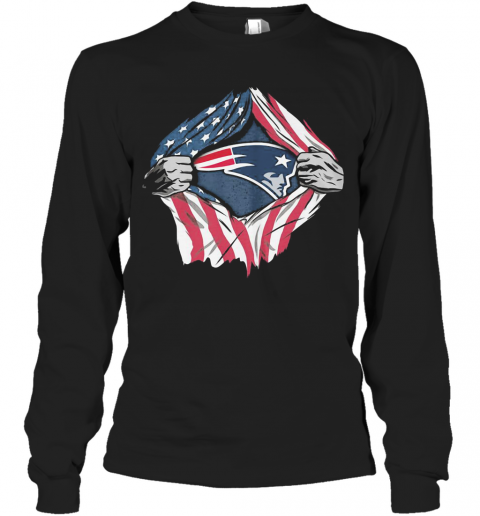 New England Patriots Football American Flag Independence Day Shir T-Shirt Long Sleeved T-shirt 