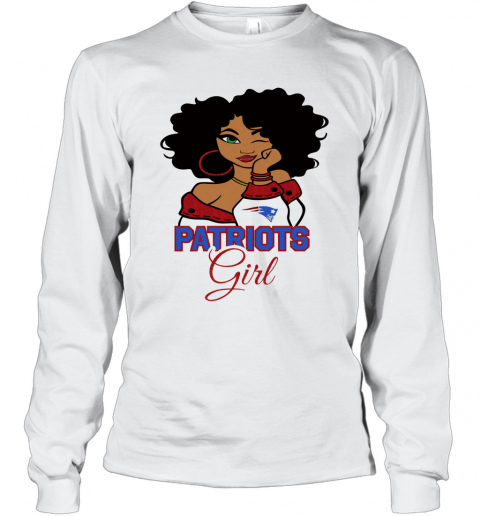 New England Patriots Football Black Girl T-Shirt Long Sleeved T-shirt 
