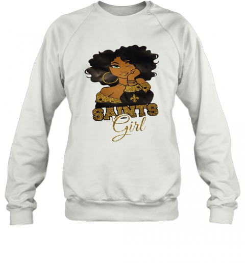 New Orleans Saints Football Black Girl T-Shirt Unisex Sweatshirt